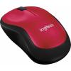 Logitech M185 optická myš, přenos bezdrátový, 3 tlačítko, 1000 dpi, červená