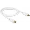 Delock DisplayPort kabel Konektor DisplayPort, Konektor DisplayPort 2.00 m bílá 84877 pozlacené kontakty Kabel DisplayPort