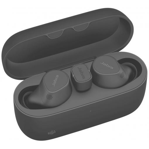 Jabra Evolve2 Buds špuntová sluchátka (In Ear) Bluetooth® stereo černá Redukce šumu mikrofonu, Potlačení hluku Nabíjecí pouzdro, Vypnutí zvuku mikrofonu,