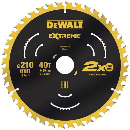 DEWALT DT20433-QZ DT20433-QZ pilový kotouč 210 x 30 x 2.4 mm Počet zubů (na palec): 40 1 ks