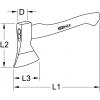 KS Tools 1402063 Ruční sekera 380 mm 1040 Hmotnost hlavy 800 g