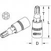 KS Tools Torx-Bitstecknuss 1/2 TX20x55mm mit Bohrung 911.1371 Nástrčný klíč T 20
