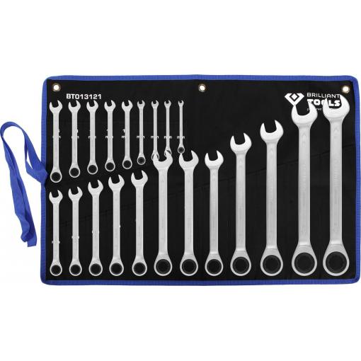 Brilliant Tools BT013121 BT013121 Sada očkových ráčnových klíčů Délka klíče (cm) (jen pro nadpis) 8 - 53 mm