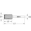 KS Tools 5153293 frézovací kolík , tvrdokov, Délka 65 mm, Vnější Ø 6 mm