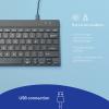 R-GO Tools Compact Break kabelový klávesnice US anglická, QWERTY černá ergonomická