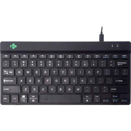 R-GO Tools Compact Break kabelový klávesnice US anglická, QWERTY černá ergonomická