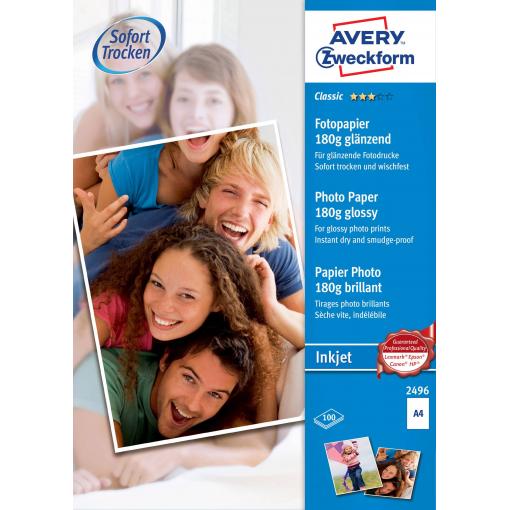 Avery-Zweckform Classic Photo Paper Inkjet 2496 fotografický papír A4 180 g/m² 100 listů lesklý