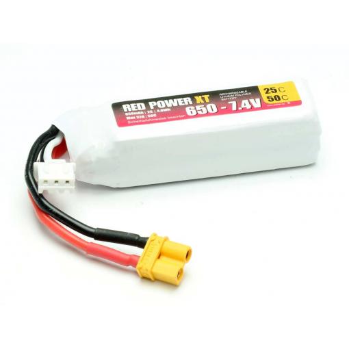 Red Power 15404 akupack Li-Pol (modelářství), 7.4 V, 650 mAh, články 2, 25 C, Softcase, XT30