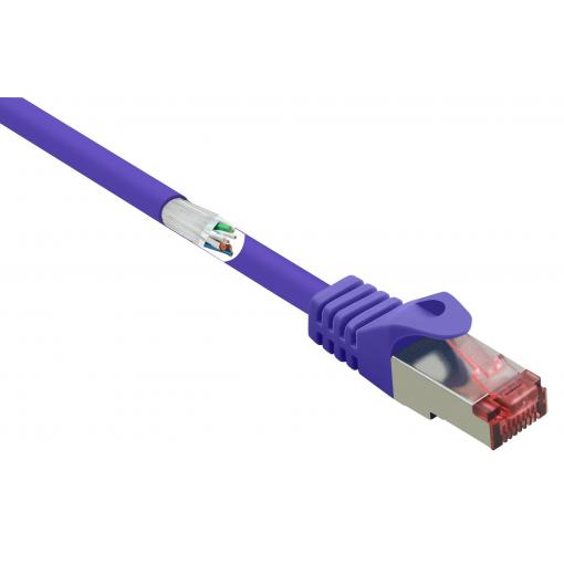 Renkforce RF-4724918 RJ45 síťové kabely, propojovací kabely CAT 6 S/FTP 1.00 m fialová s ochranou, pozlacené kontakty, samozhášecí 1 ks