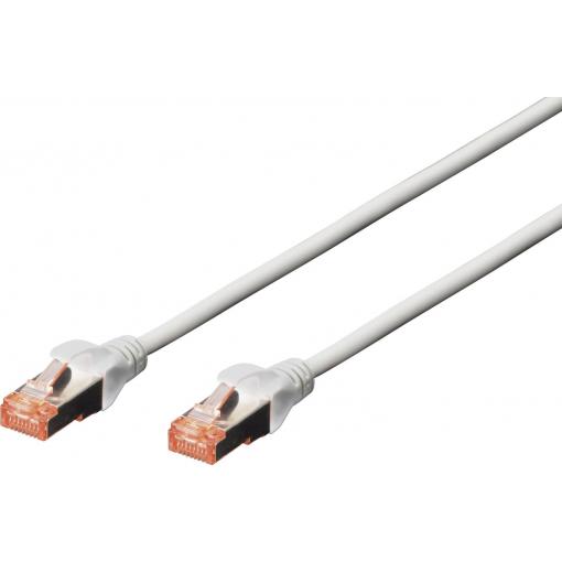 Digitus DK-1641-0025 RJ45 síťové kabely, propojovací kabely CAT 6 S/FTP 0.25 m šedá samozhášecí, s ochranou 1 ks
