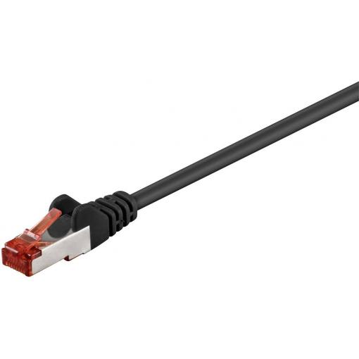 Digitus DK-1644-0025/BL RJ45 síťové kabely, propojovací kabely CAT 6 S/FTP 0.25 m černá bez halogenů, kroucené páry , s ochranou, samozhášecí 1 ks