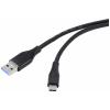 Renkforce USB kabel USB 3.2 Gen1 USB-A zástrčka, USB-C ® zástrčka 1.00 m černá PVC plášť, flexibilní provedení RF-4995172