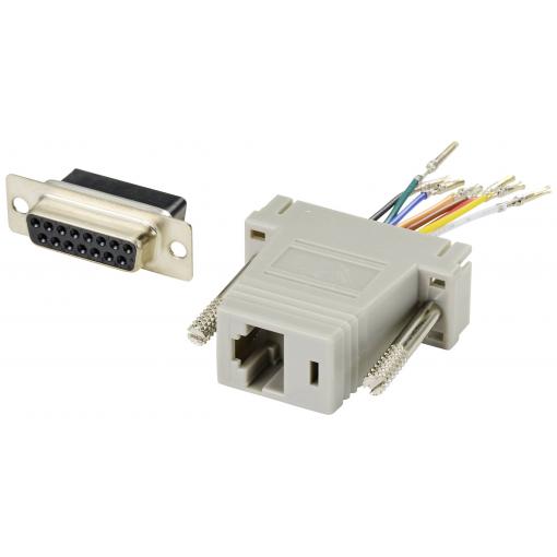 TRU COMPONENTS D-SUB adaptér D-SUB zásuvka 15pólová - RJ45 zásuvka 1 ks