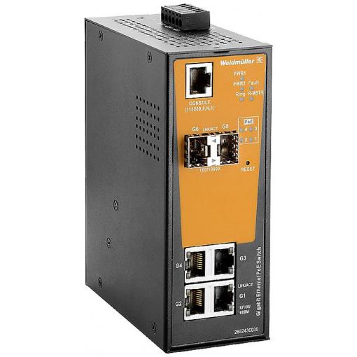 Weidmüller 2682430000 IE-SW-AL06M-4GTPOE-2GESFP průmyslový ethernetový switch 10 / 100 / 1000 MBit/s funkce PoE