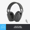 Logitech ZONE VIBE 100 Headset uzavřená (Over Ear) Bluetooth® stereo grafit Redukce šumu mikrofonu, Potlačení hluku regulace hlasitosti, Vypnutí zvuku mikrofonu
