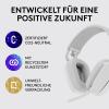 Logitech ZONE VIBE 100 Headset uzavřená (Over Ear) Bluetooth® stereo bílá Redukce šumu mikrofonu, Potlačení hluku regulace hlasitosti, Vypnutí zvuku mikrofonu