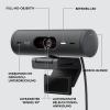 Logitech Brio 500 Full HD webkamera, upínací uchycení, Stereofonní mikrofon, Integrovaná clona