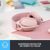 Logitech ZONE VIBE 100 Headset uzavřená (Over Ear) Bluetooth® stereo růžová Redukce šumu mikrofonu, Potlačení hluku regulace hlasitosti, Vypnutí zvuku mikrofonu