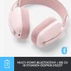 Logitech ZONE VIBE 100 Headset uzavřená (Over Ear) Bluetooth® stereo růžová Redukce šumu mikrofonu, Potlačení hluku regulace hlasitosti, Vypnutí zvuku mikrofonu