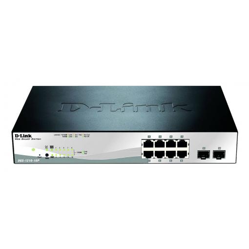 D-Link DGS-1210-10P/E DGS-1210-10P/E síťový switch 8 + 2 porty 20 GBit/s funkce PoE