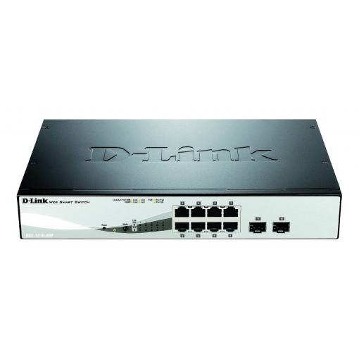 D-Link DGS-1210-08P/E DGS-1210-08P/E síťový switch 8 + 2 porty 20 GBit/s funkce PoE