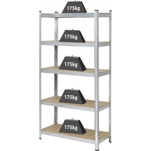 TOOLCRAFT TO-7863108 regál na těžké předměty, (š x v x h) 90 x 1.8 x 40 cm, kov, MDF, pozinkovaná, stříbrná