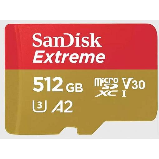 SanDisk SanDisk Extreme - Flash-Speicherkarte (microSDXC-an-SD-Adapter inbegriffen) paměťová karta microSDHC 512 GB Class 10 UHS-I nárazuvzdorné, vodotěsné