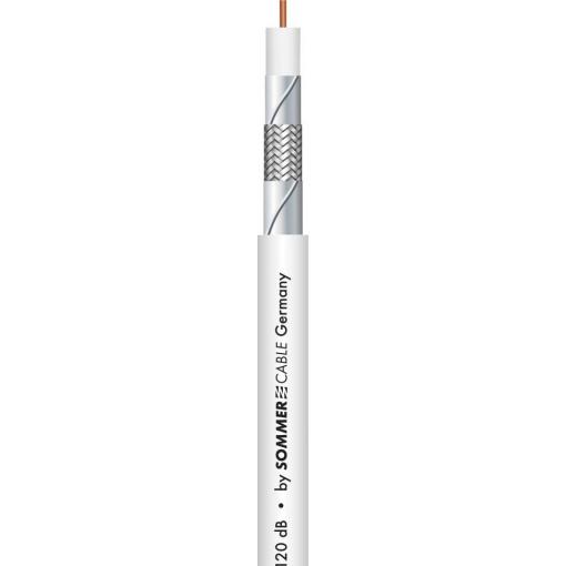 Sommer Cable RG6, 601-0970C koaxiální kabel, vnější Ø: 6.8 mm, 75 Ω, 120 dB, bílá, metrové zboží