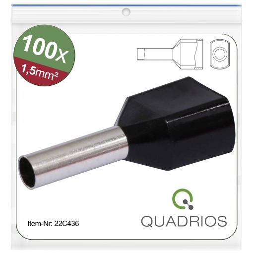 Quadrios 22C436 dutinka 1.5 mm² částečná izolace černá 1 sada