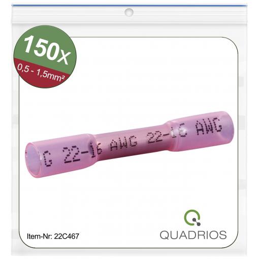 Quadrios 22C467 krimpovací spojka se smršťovací bužírkou 0.5 mm² 1.5 mm² plná izolace červená 1 sada
