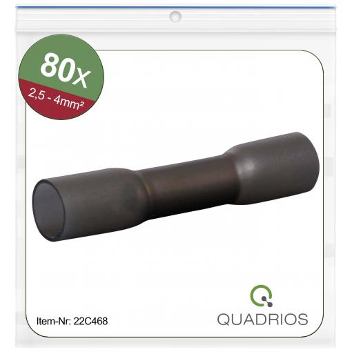 Quadrios 22C468 krimpovací spojka se smršťovací bužírkou 2.5 mm² 4 mm² plná izolace černá 1 sada