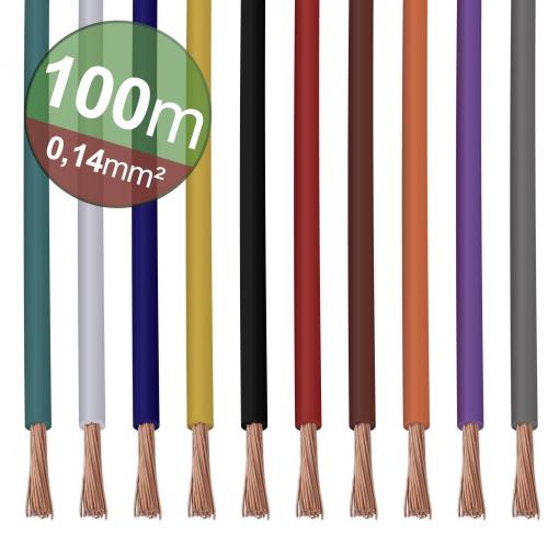 Quadrios 22CW001 Sortiment lanek, 1 x 0.14 mm², bílá, modrá, hnědá, oranžová, zelená, žlutá, šedá, fialová, černá, červená, 1 sada