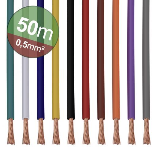 Quadrios 22CW004 Sortiment lanek, 1 x 0.5 mm², bílá, modrá, hnědá, oranžová, zelená, žlutá, šedá, fialová, černá, červená, 1 sada