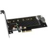 AXAGON PCEM2-DC 2 porty Řadič M.2 PCIe x4 Vhodný pro (SSD): 2230, 2242, 2260, 2280, 22110 Aktivní chlazení, vč. nízkoprofilového krycího plechu na prázdný slot