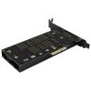 AXAGON PCEM2-DC 2 porty Řadič M.2 PCIe x4 Vhodný pro (SSD): 2230, 2242, 2260, 2280, 22110 Aktivní chlazení, vč. nízkoprofilového krycího plechu na prázdný slot