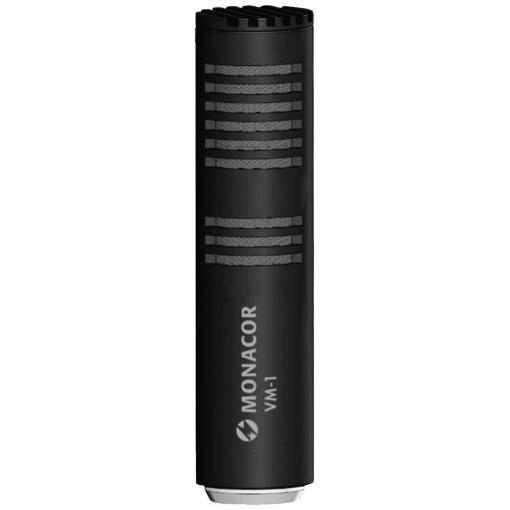 Monacor VM-1 ruční řečnický mikrofon Druh přenosu:kabelový kovový kryt, montáž patky blesku, vč. ochrany proti větru