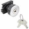 TRU COMPONENTS TC-10343996 S3KF-2FS uzamykatelný spínač - čelní prvek simulované kolečko stříbrná 1 x 90 ° 1 ks