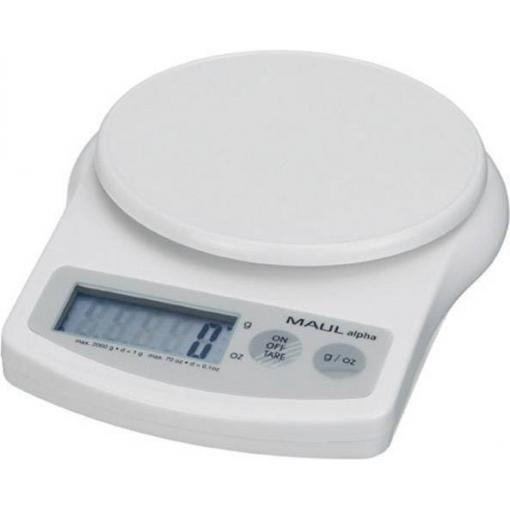 Maul MAULalpha 2000G váha na dopisy 1642002 Max. váživost 2 kg Rozlišení 1 g na baterii bílá