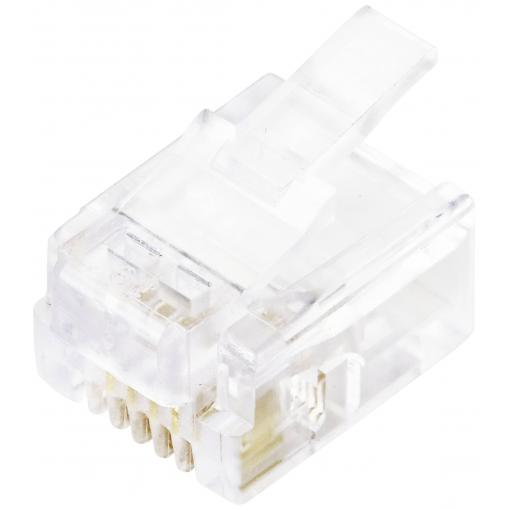 TRU COMPONENTS TC-10336036 Modulární zástrčkaTento text byl přeložen strojově. zástrčka, rovná Počet pólů 6P4C RJ45 1 ks