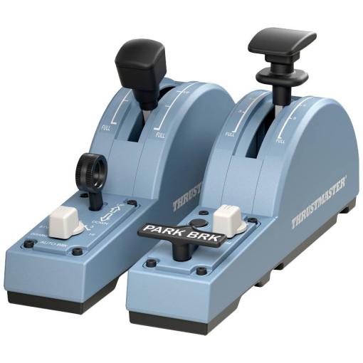 Thrustmaster TCA Quadrant Add-On Airbus Edition Brzdící a přistávací klapky v leteckém simulátoru PC modrá