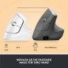 Logitech Lift Vertical Ergonomic Mouse optická ergonomická myš, přenos Bluetooth®, bezdrátový, 6 tlačítko, 4000 dpi, bílá