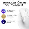 Logitech Lift Vertical Ergonomic Mouse optická ergonomická myš, přenos Bluetooth®, bezdrátový, 6 tlačítko, 4000 dpi, bílá