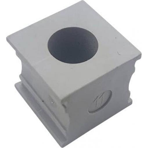 TRU COMPONENTS ELT 11 kabelová průchodka s drážkami 12 mm, elastomer, šedá, 1 ks