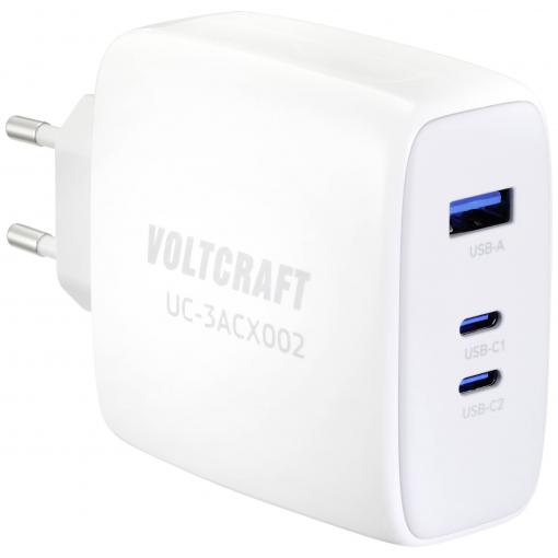 VOLTCRAFT UC-3ACX002 USB nabíječka, GaN, 1x USB A , 2x USB-C®, 100 W, bílá
