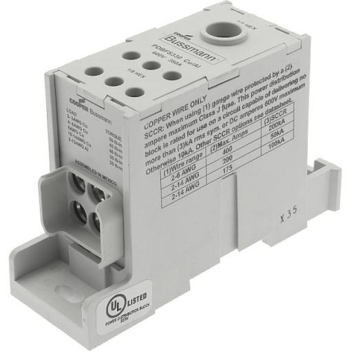 Eaton PDBFS330 Blok rozdělovače, nízké napětí, 380 a, 600 v AC, 600 v DC 1P, UL spojka 1pólový 380 A 600 V 2 ks
