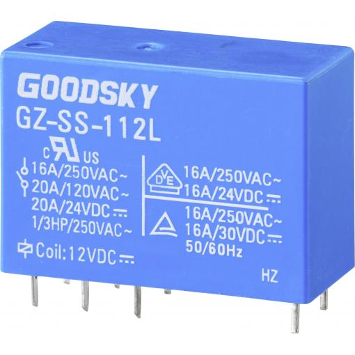 GoodSky GZ-SS-112L relé do DPS 12 V/DC 20 A 1 přepínací kontakt 1 ks Tube