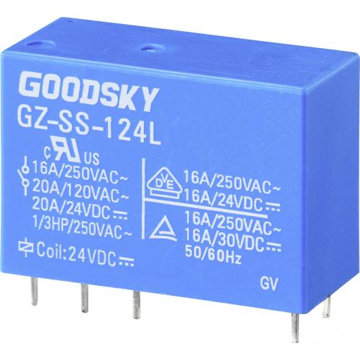 GoodSky GZ-SS-124L relé do DPS 24 V/DC 20 A 1 přepínací kontakt 1 ks Tube