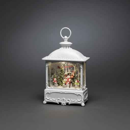 Konstsmide 4396-200 LED svítilna Santas s ptáky teplá bílá LED bílá naplněné vodou, časoměřič, s motivem sněhu, se spínačem
