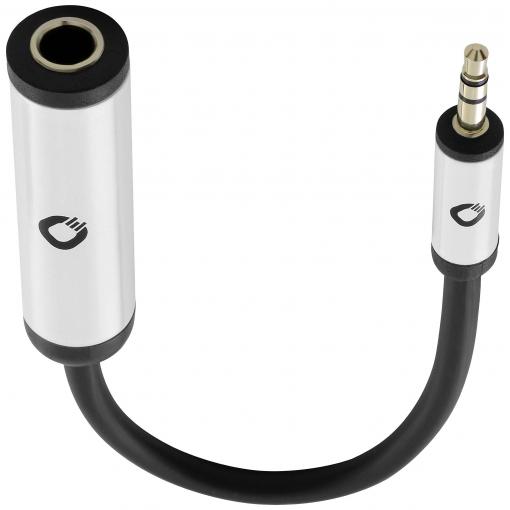 Oehlbach jack audio kabelový adaptér [1x jack zásuvka 6,3 mm - 1x jack zástrčka 3,5 mm] 15 cm černá