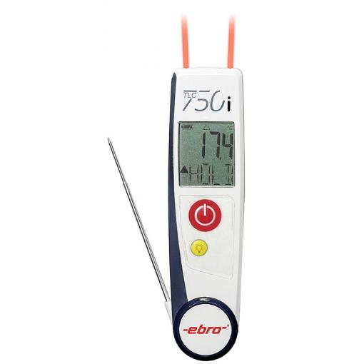 ebro TLC 750i-V2 infračervený a vpichovací teploměr (HACCP), typ senzoru T , kompatibilní s HACCP, kontaktní měření, bezdotykové IR měření